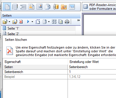PDF Seite vom Dokument trennen