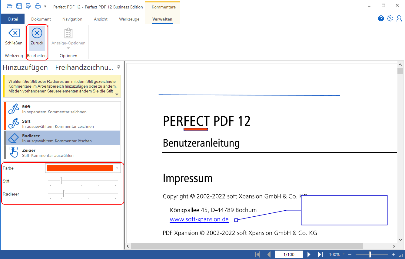 Einstellungen Kommentare