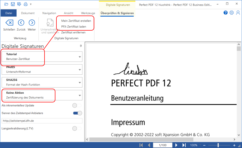 technische Eigenschaften definieren